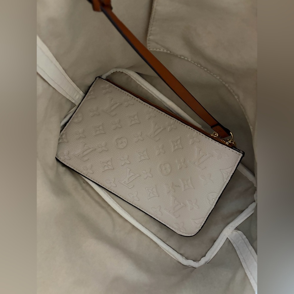 Fashion Soft Leather Trendyol Neverfull Cream & Brown Leather Tote with Pouch - Picture 8 of 15